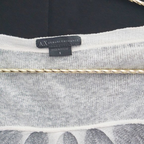 A/X Armani Exchange White Short Sleeve Cardigan S - Picture 3 of 4